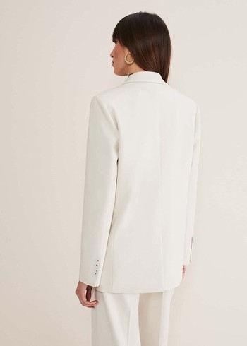 Phase Eight Celyn Single Breasted Jackets White Canada | FXSJGI-083